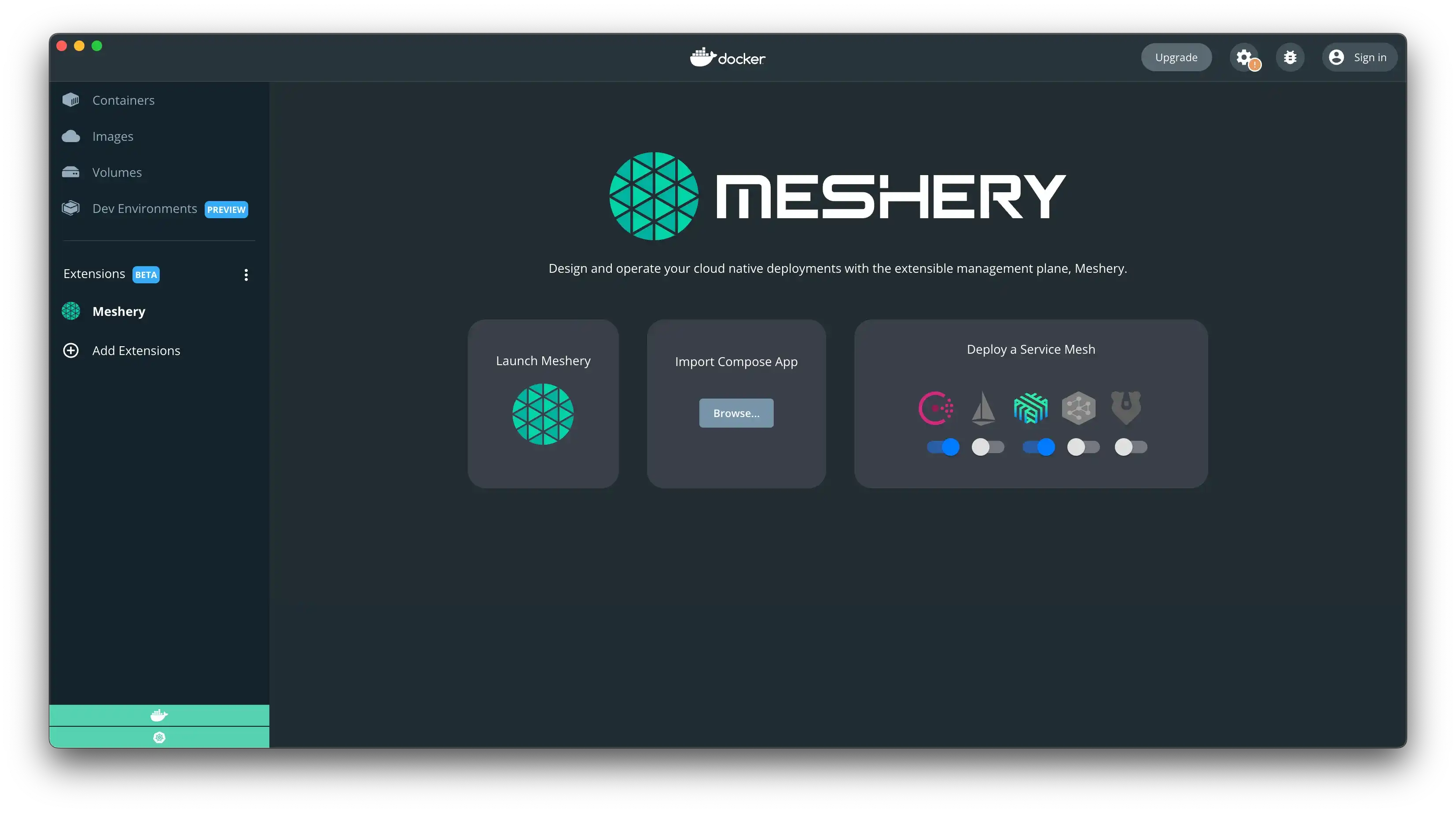 Meshery, Docker Extension for Meshery